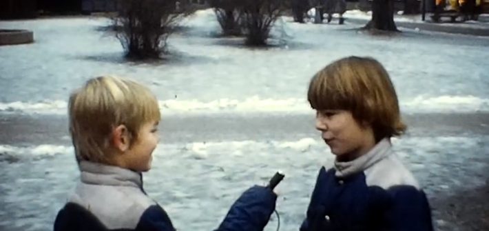 Boys playing games in Oslo around 1980